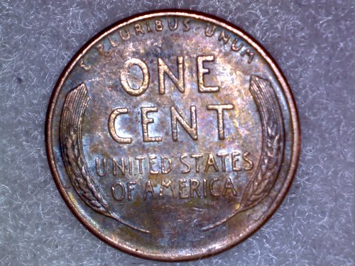 1957-D-Wheat-With-A-Blue-Tone!