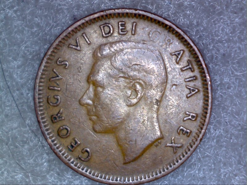 1949-Canadian-Penny,-A-To-The-Denticle?-And-Struck-Through-Grease-Error.