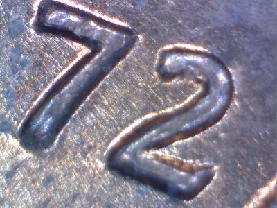 1972-Lincoln-Penny,-Doubling-On-Obverse-
