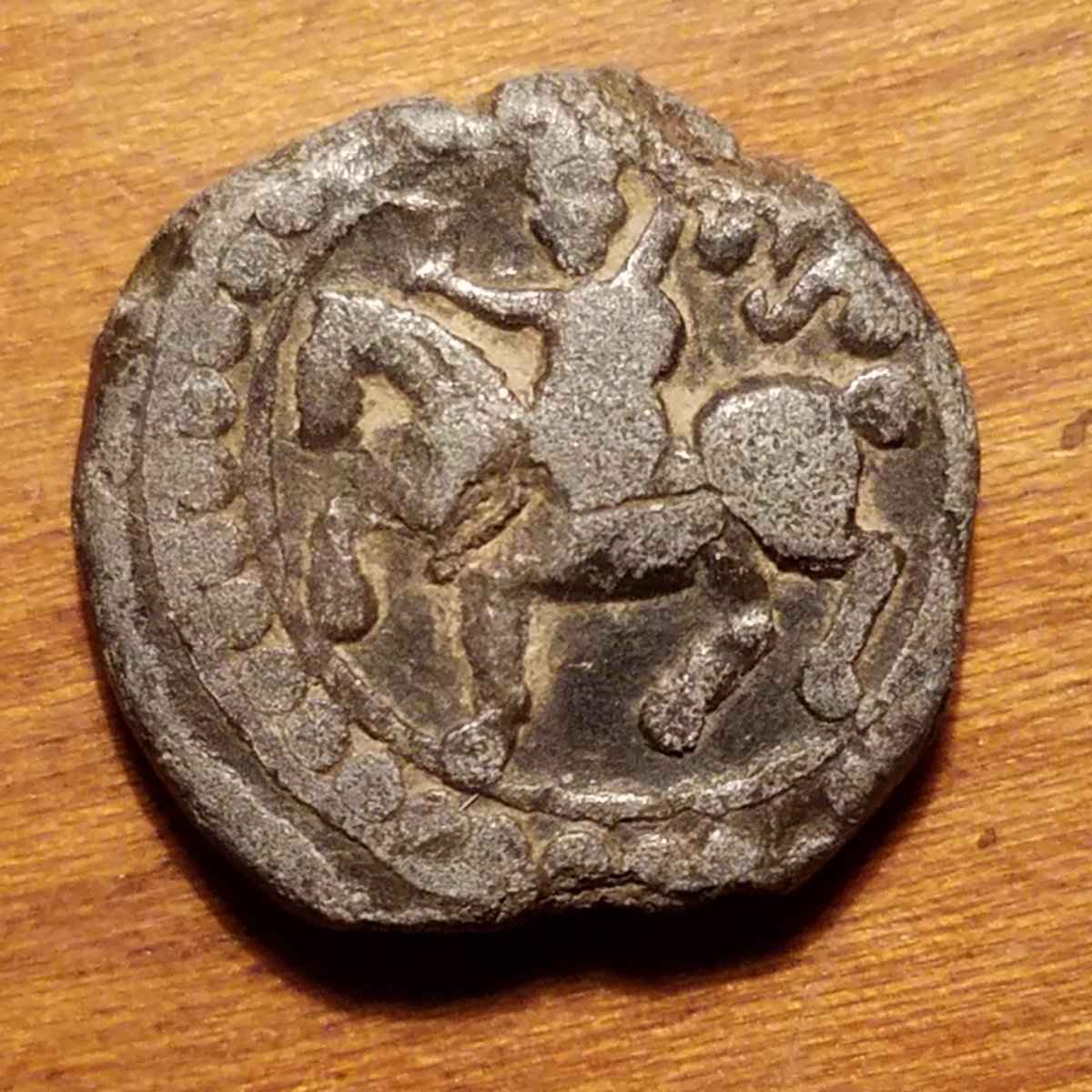 Unknown-Medieval-Islamic-Horse-Coin-Id:-13th-Century-Ghorid-Jital