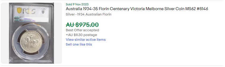 Australia-1934-35-Melbourne-Centenary-Florin-Grade/-Value