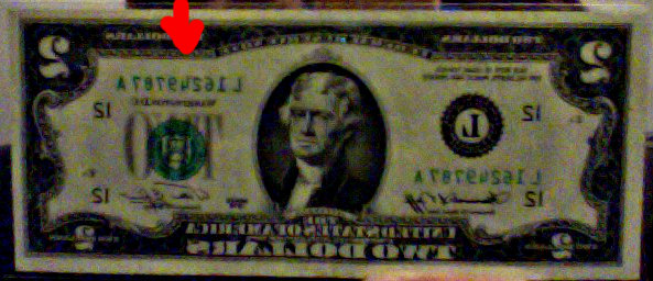 1976-Error-Note,-Embedded-Plastic-In-Note.