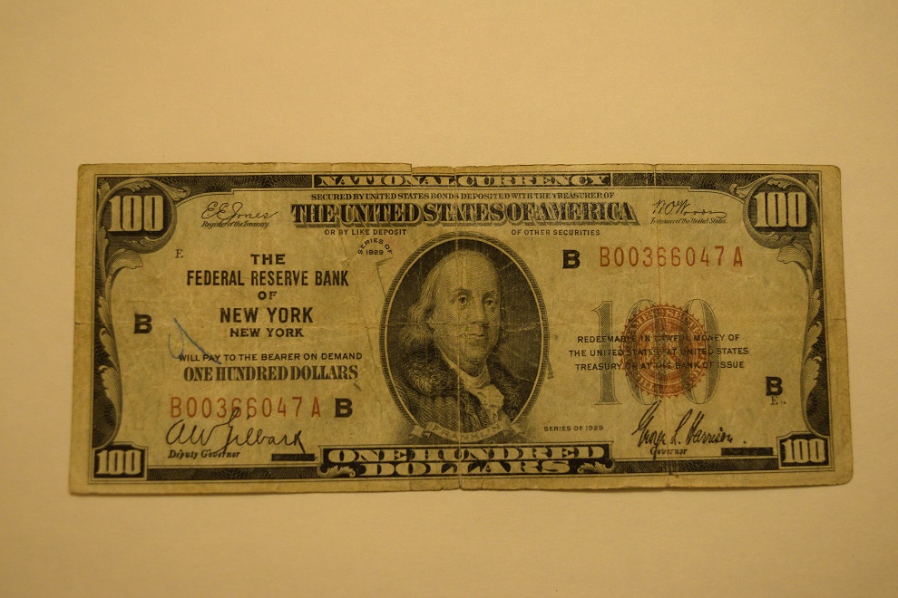 1929-$100-National-Banknote-From-Bank