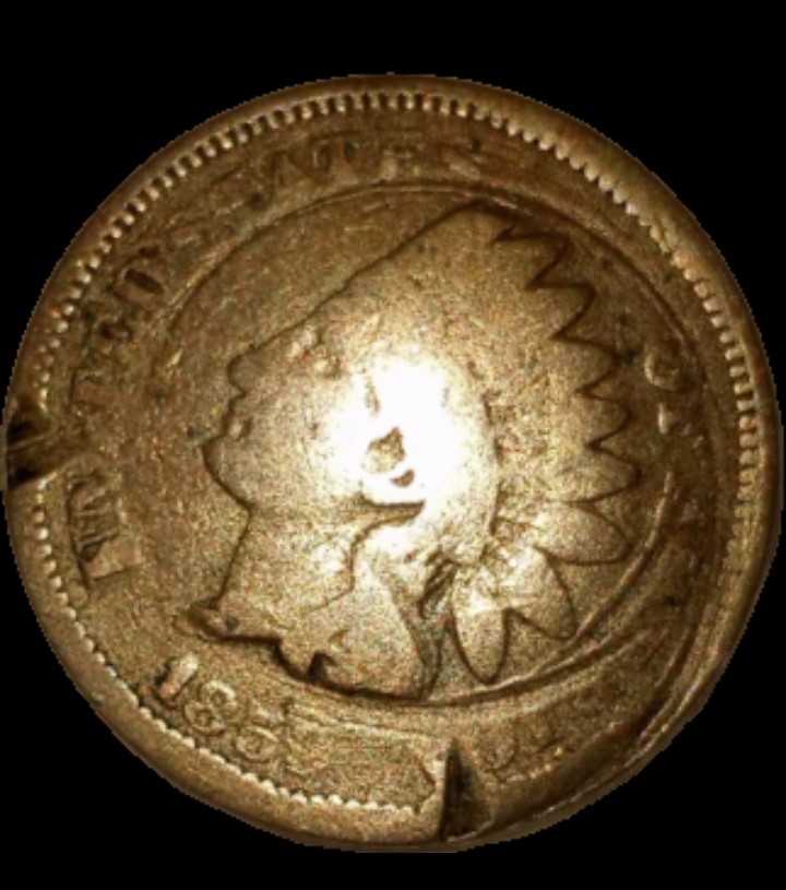 1859-Indian-Head-Cent---It-Has-An-Obvious-Displacement-On-The-O-In-One.