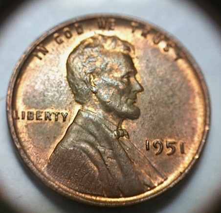 Tapered-Planchet---1951-Wheat-Au/Bu