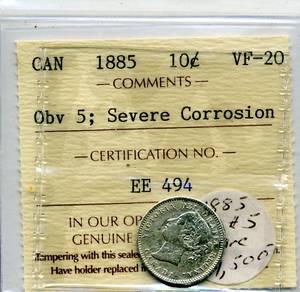 1885-VF-20-10ct,-OBV-#5