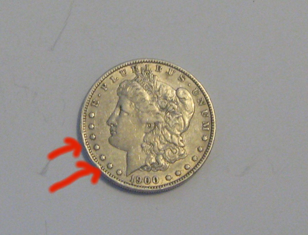 1900-O-Morgan-Possible-Extra-Silver-On-Edge-And-Error-