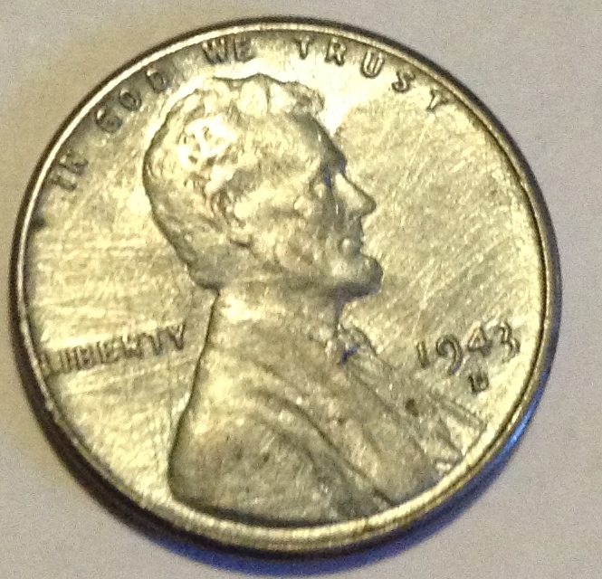 Copper-Visible-In-This-1943-D-Steel-Cent?