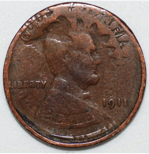 Weird-1911-Wheat-Cent-With-Indian-Cent-Marks