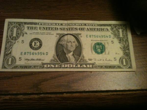 1995-Dollar-Note-With-Back-Missing-Almost-All-Print
