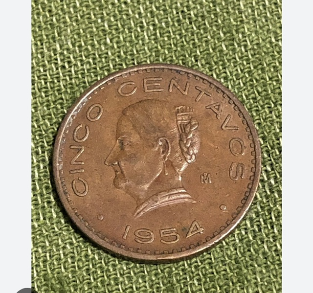 1954-Cinco-Centavo--Brass-Or-Bronze-And-The-Difference?