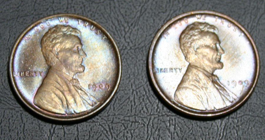 1909-&-1909-VDB-Blue-Toning-Cents