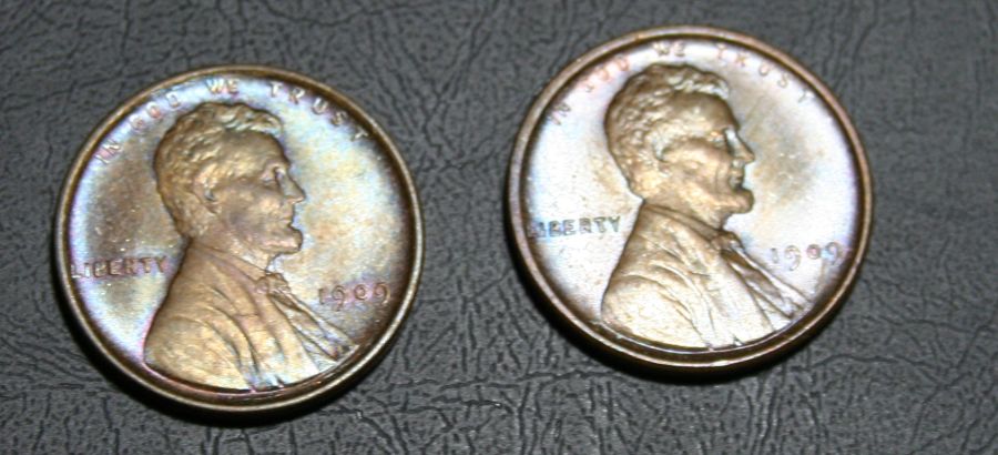 1909-&-1909-VDB-Blue-Toning-Cents