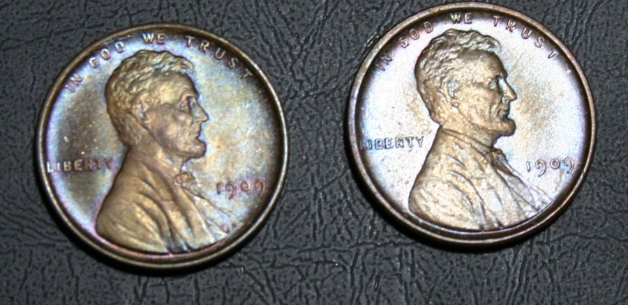 1909-&-1909-VDB-Blue-Toning-Cents