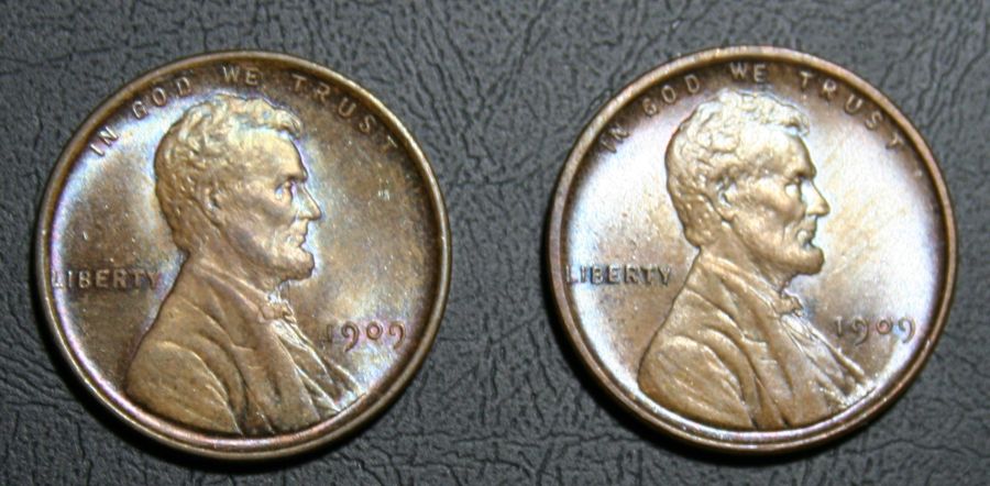 1909-&-1909-VDB-Blue-Toning-Cents