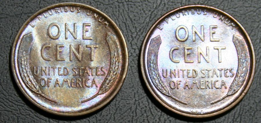 1909-&-1909-VDB-Blue-Toning-Cents
