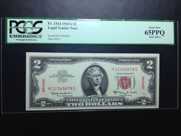 1963-A-Specimen-$2-Red-Seal-PCGS-65-Ppg-Population?