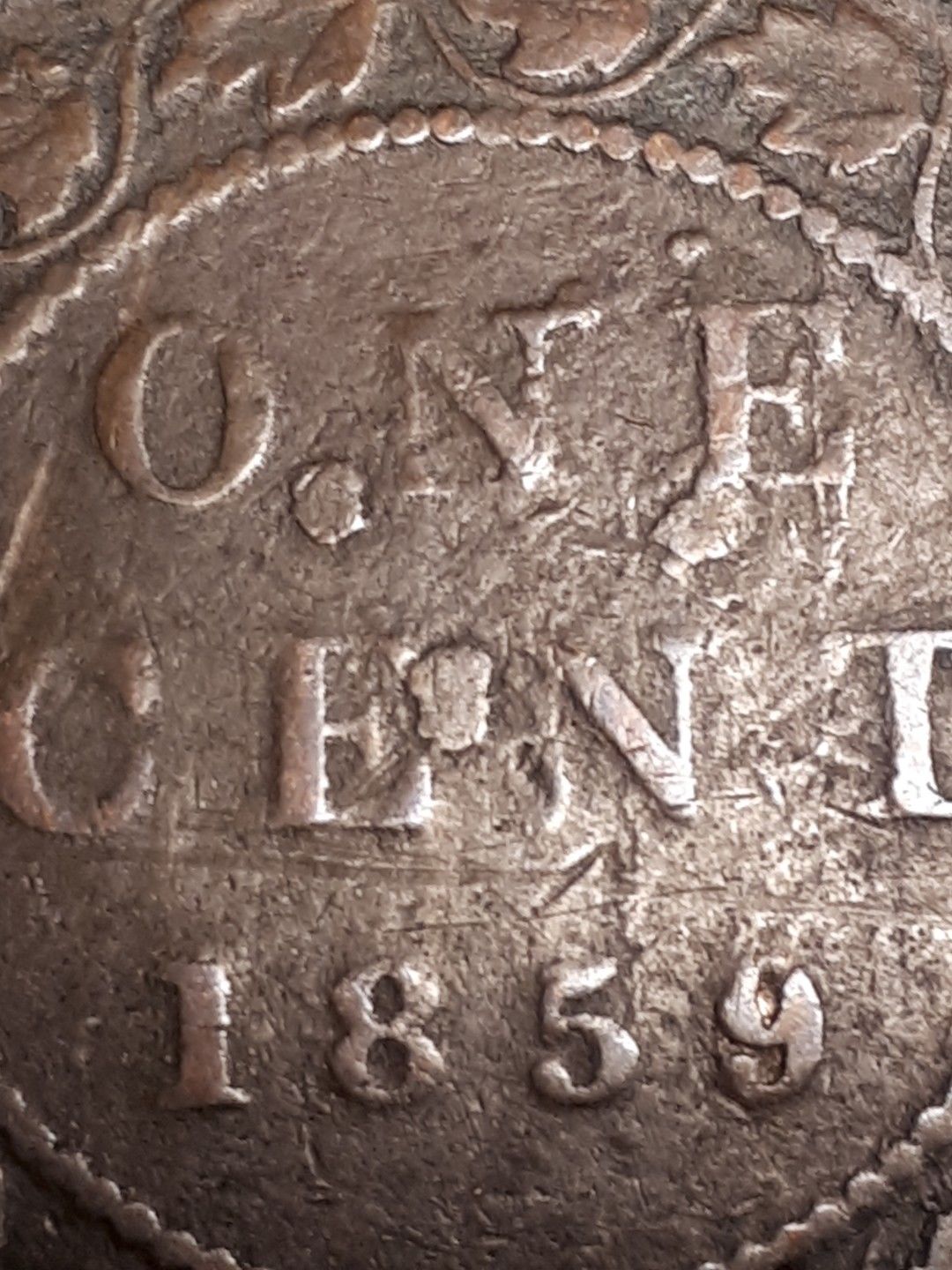 1859-Canada-Large-Cent---Strange-Looking-Coin