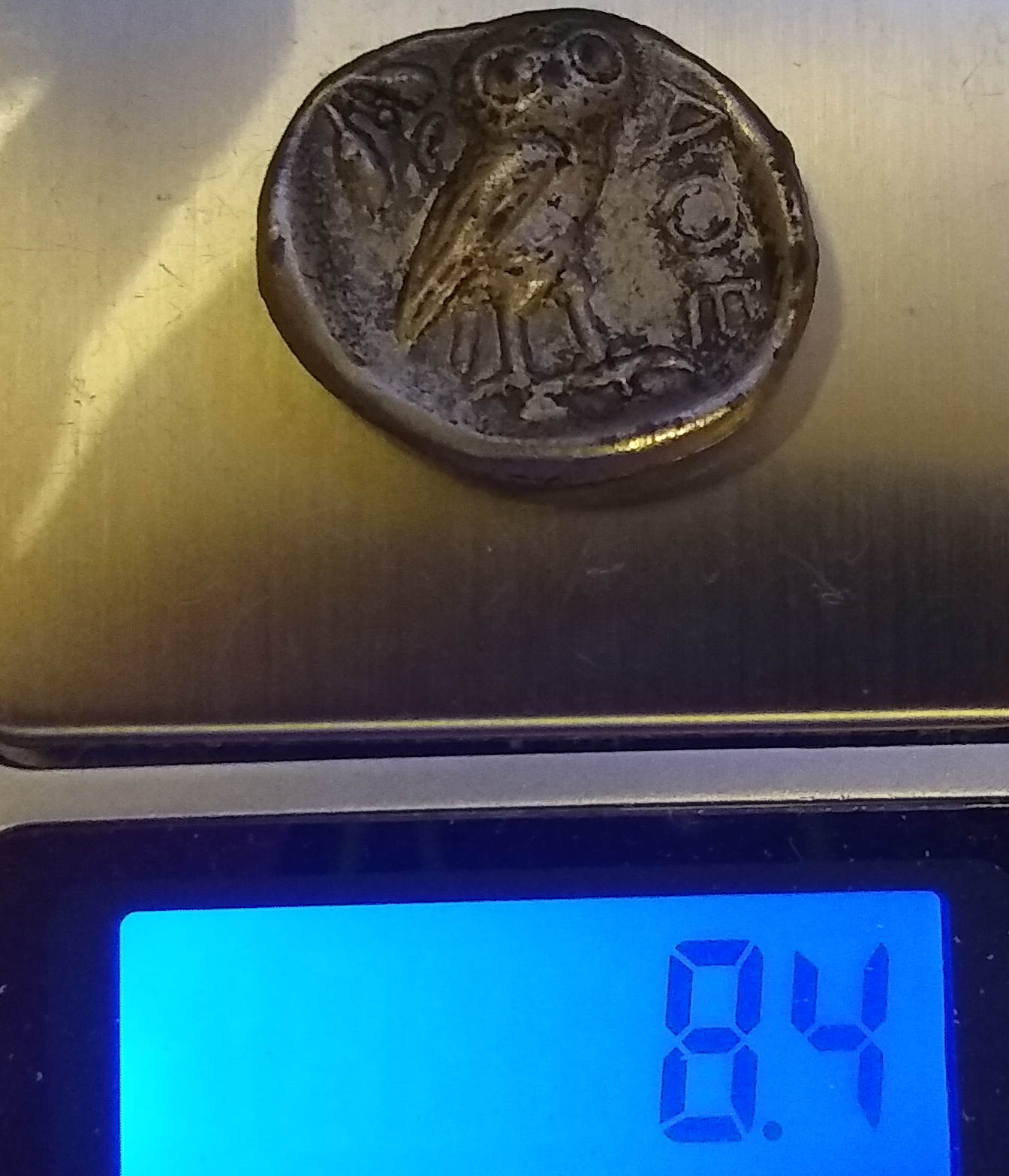 Ancient-Greek-Owl-Aoe-Athena-Coin-CA-300-400-Bc?-Modern-Repro?-Real?