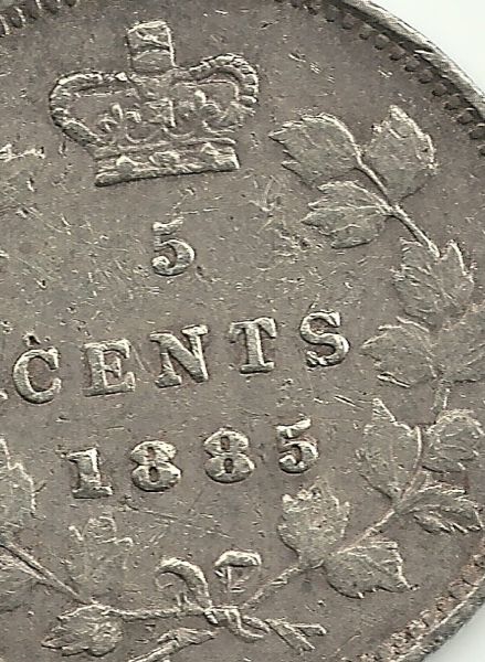 Canadian-1885-5-Cent-Large-5/5