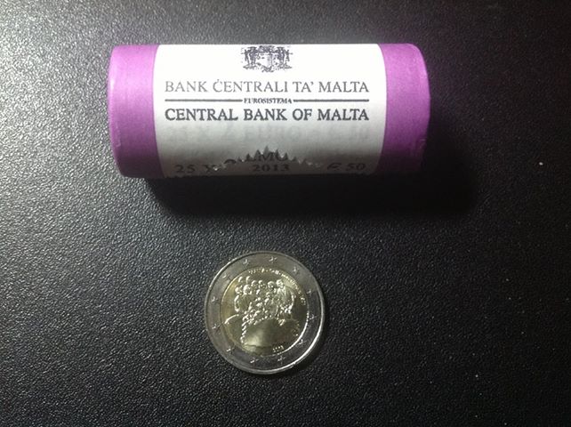 Malta-2-Eurocoin-2013-Self-Government-1921-Without-Mintmark
