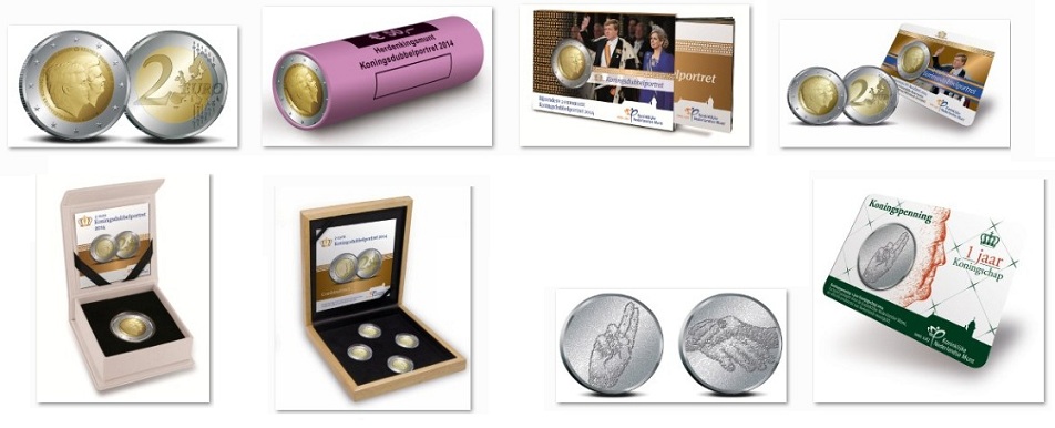 The-Netherlands:-2-Eurocoin-2014-'Doubleportrait'
