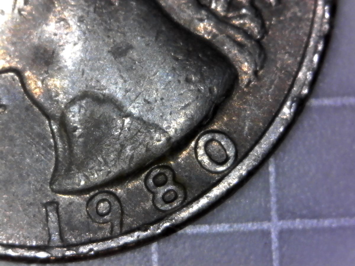 2001-Kennedy-Concave-And-A-1980-Washington-Quater-With-Possible-Cracks-Disc