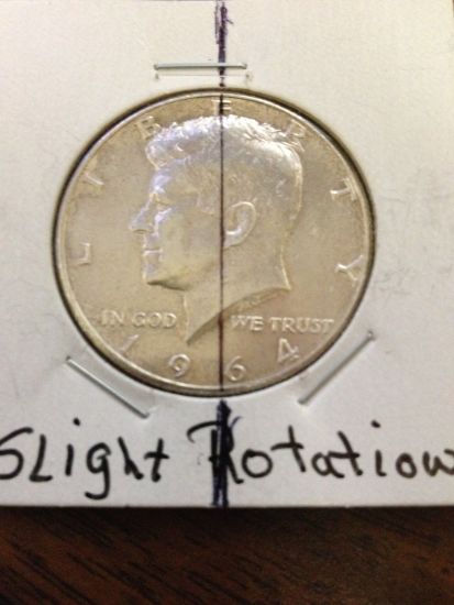 1964-Kennedy-Half-With-Slight-Rotation