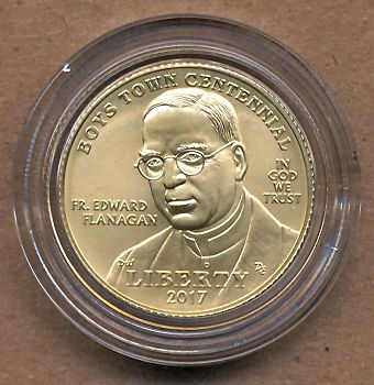 Commems-Collection-Modern:-2017-Boys-Town-Commemoratives:-Gold,-Silver-And-Clad