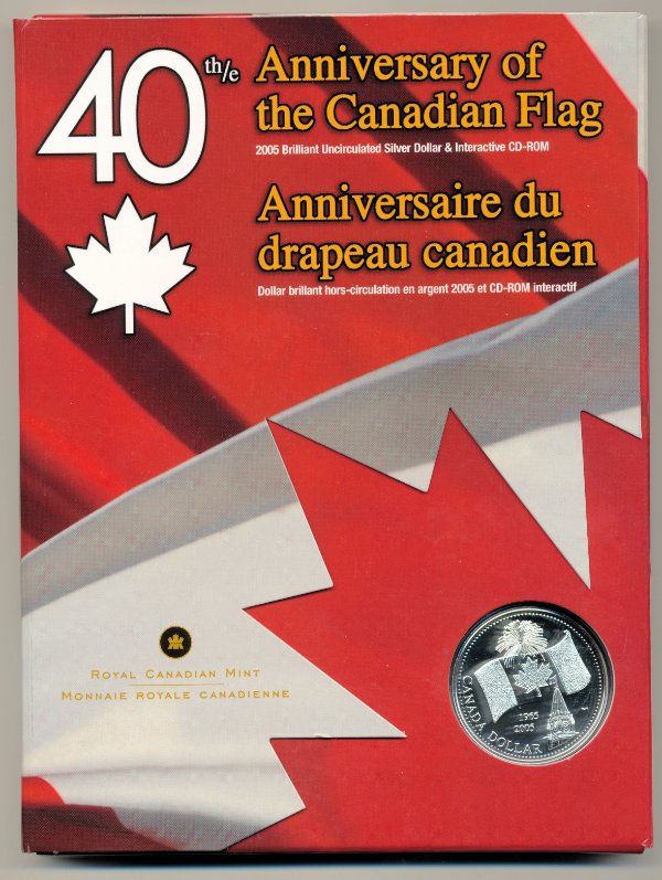 Silver-Dollar-Derivatives-Part-X:-2005-Canada's-Flag-Coin-And-Cd-Rom-Set