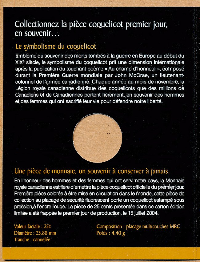 Commems-Collection-Canadian:-2004-Poppy-Dollar