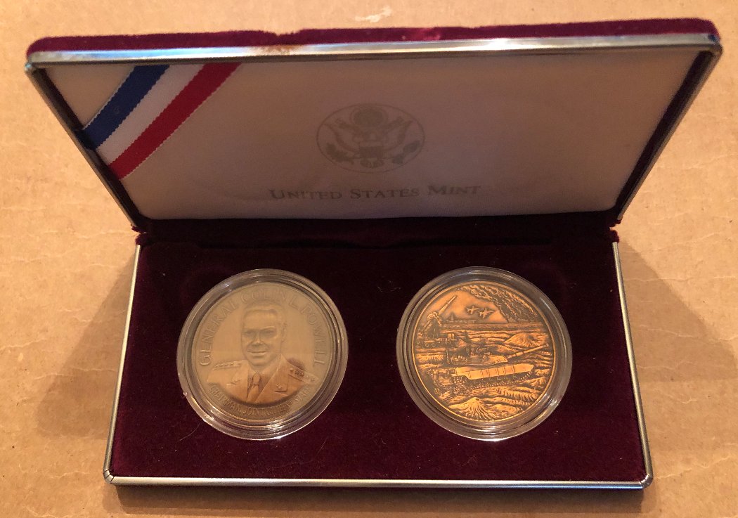 Commems-Collection-Medals:-Gen.-Colin-Powell-/-Persian-Gulf-Veterans-Set