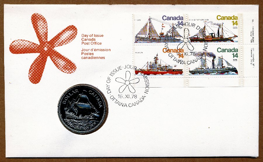 Commems-Collection-Canadian:-1979-Griffon-Philatelic-Numismatic-Cover-PNC