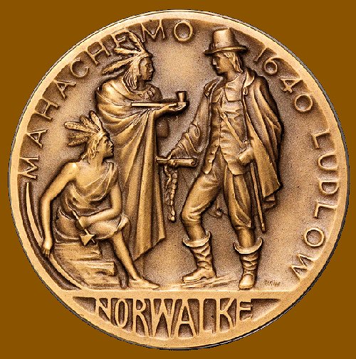 Commems-Collection-Medals:-1951-Norwalk,-CT-Tercentenary