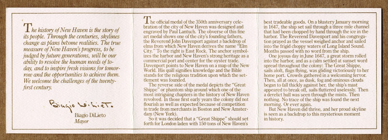Commems-Collection-Medals:-1988-New-Haven,-CT-350th-Anniversary