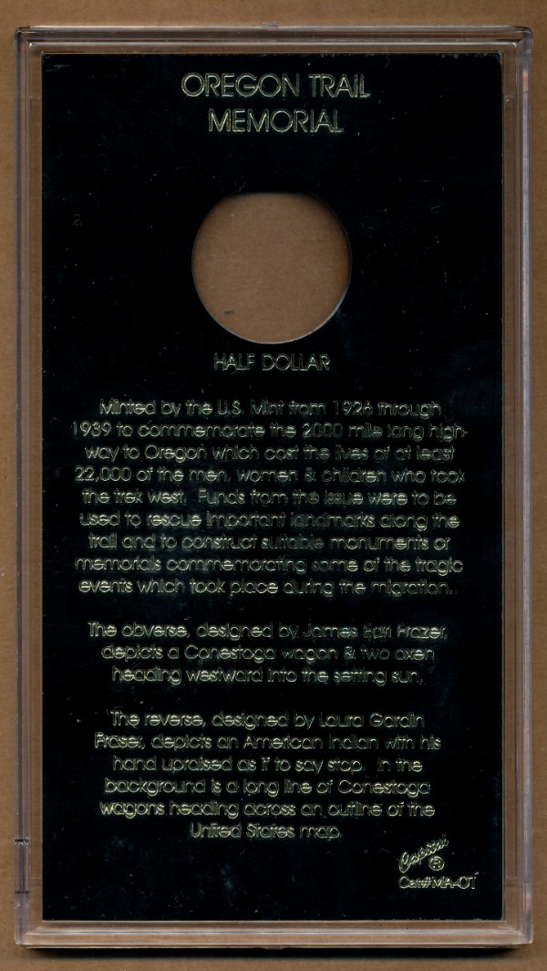 Commems-Collection-Classic:-1926-39-Oregon-Trail-Memorial---Special-Holder-For-Raw-Half-Dollar
