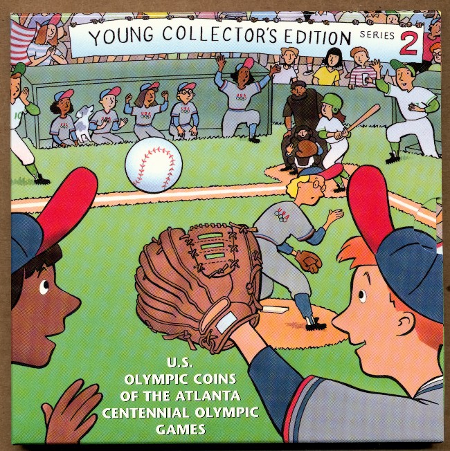 Commems-Collection-Modern:-1995-Atlanta-Olympics-Baseball-Half-Dollar-Young-Collector's-Set