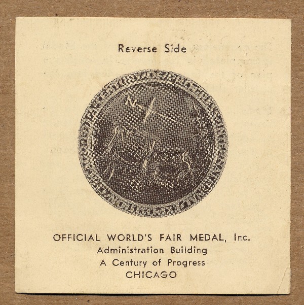 Commems-Collection-Medals:-1933-Century-Of-Progress-International-Exposition