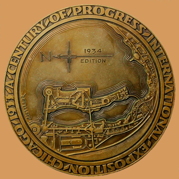 Commems-Collection-Medals:-1933-Century-Of-Progress-International-Exposition