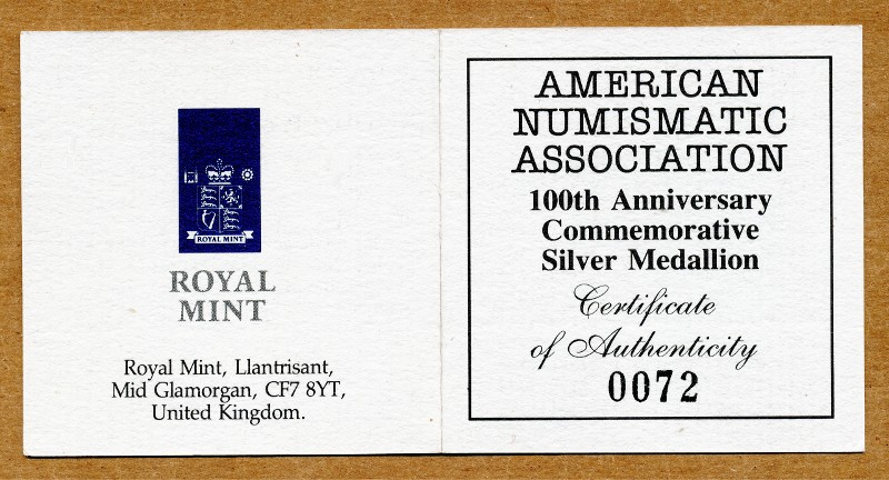 Commems-Collection-Medals:-1991-ANA-Centennial-Medals