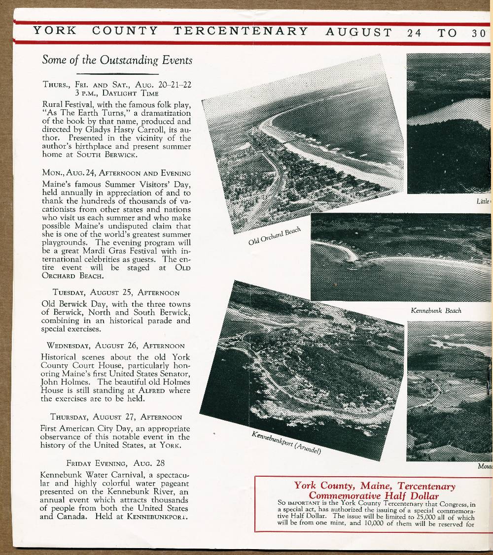 Commems-Collection-Classic:-1936-York-County,-Maine-Tercentenary---Promotional-Brochure