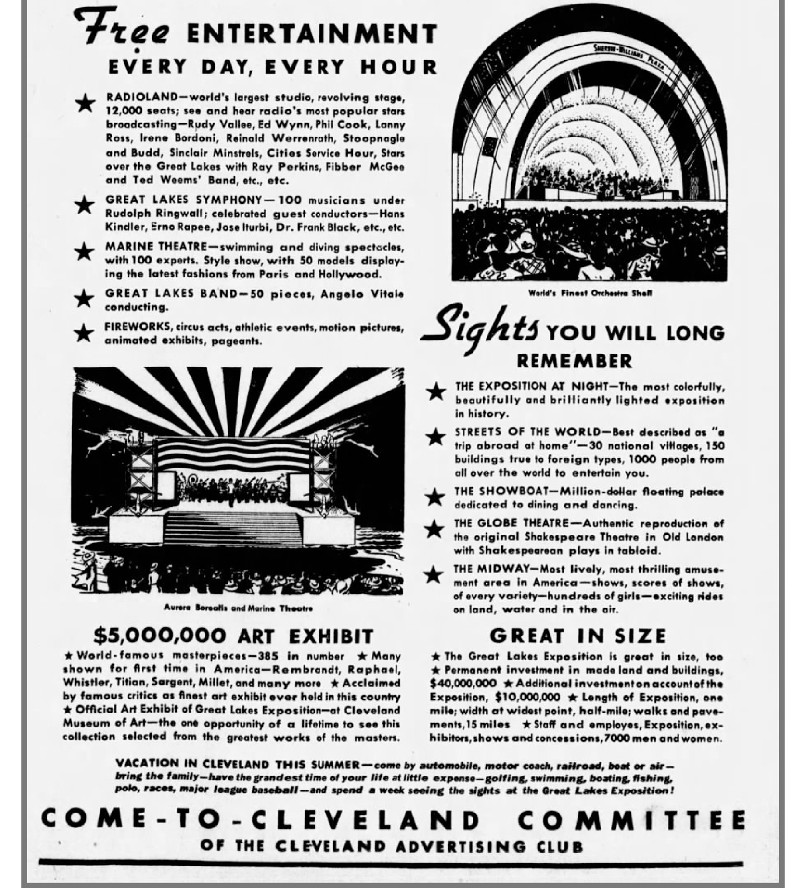 Commems-Collection-Classic:-1936-Cleveland-Centennial-/-Great-Lakes-Exposition---Expo-Ads