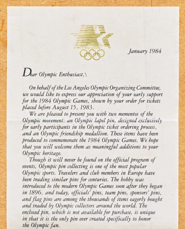 Commems-Collection-Medals:-1984-Los-Angeles-Sarajevo-Olympics-Friendship-Medal-&-Pin-Set
