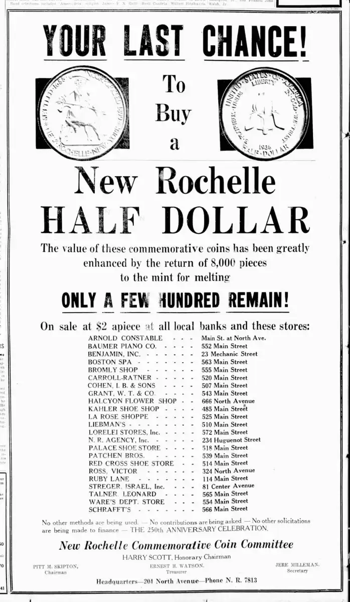Commems-Collection-Classic:-1938-New-Rochelle,-NY-250th-Anniversary---Advertisements-#2