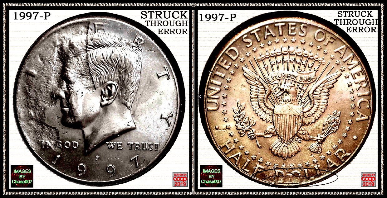 1997-P-Kennedy-Half,-Struck-Through-Grease-Or-Foreign-Object?