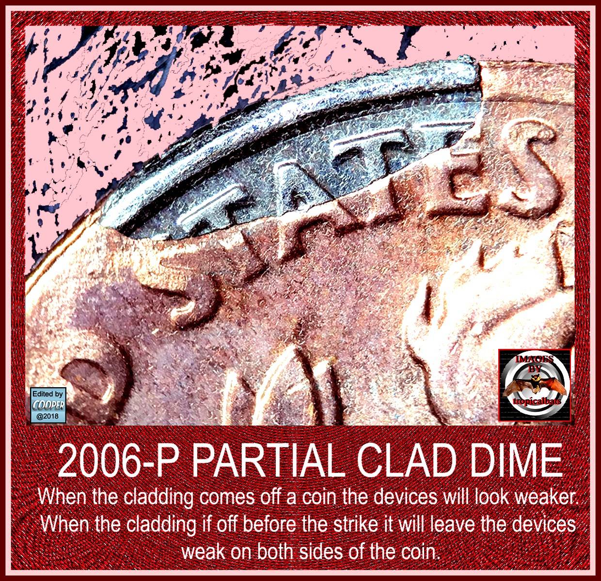 2006-P-Roosevelt-Dime-Missing-Clad-Most-Anyway-On-Reverse