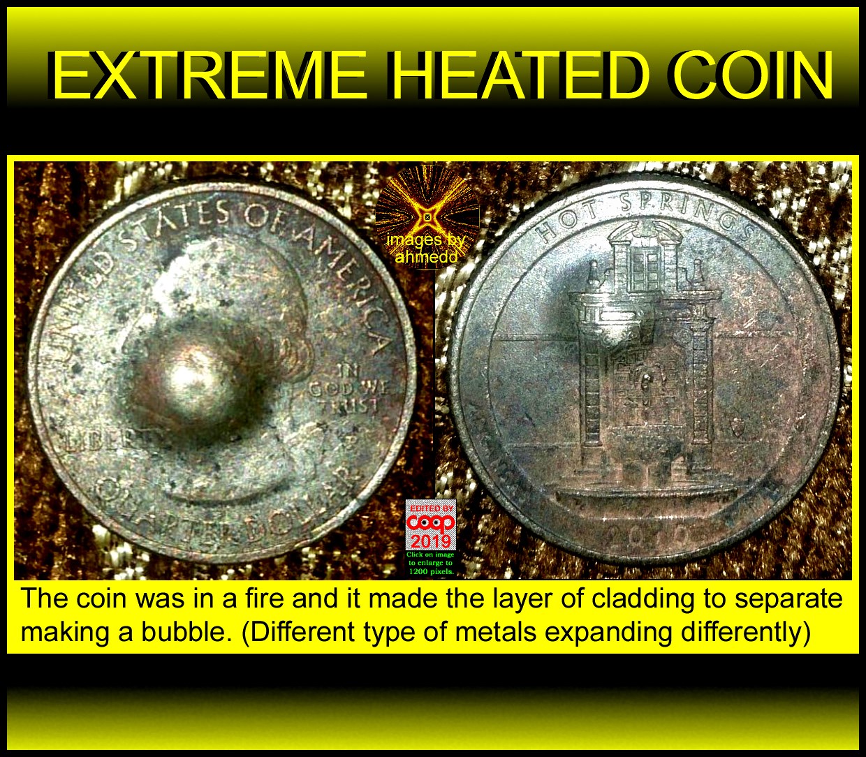 1985-P-Dime-With-Extra-Material-Copper-And-Some-Strange-Dimples-In-Both-S