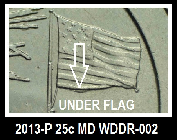 2019-S-Quarter-?-Die-Chipon-US-Flag.-Die-Brake-On-Right-Side-Flag.
