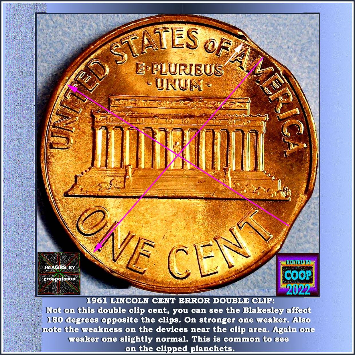 1938-Lincoln-Wheat-Cent-Mint-Error---Clipped-Planchet-W/-Smith-Effect