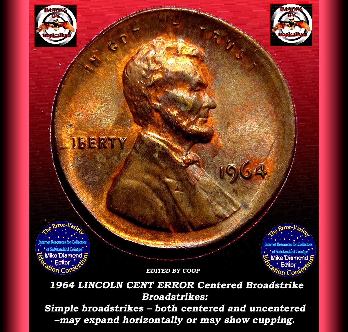 1964-Lincoln-Memorial-Cent-Mint-Error---Centered-Broadstrike